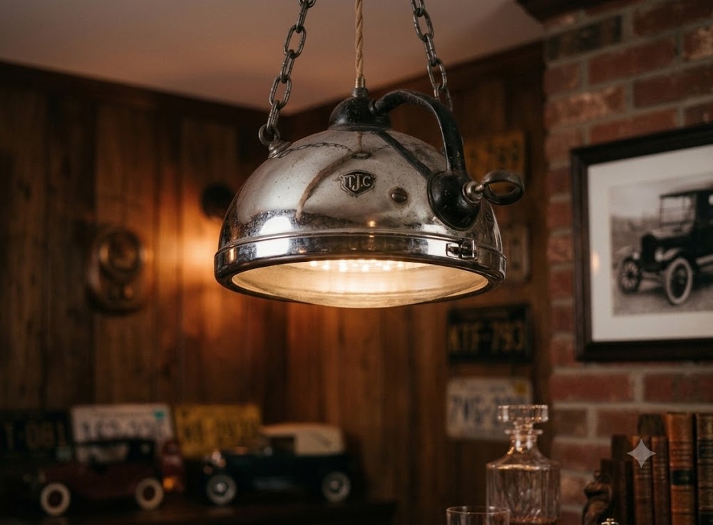 Vintage Corcoran TJC Antique Automobile Spotlight Cowl Light Lamp RatRod Lens
